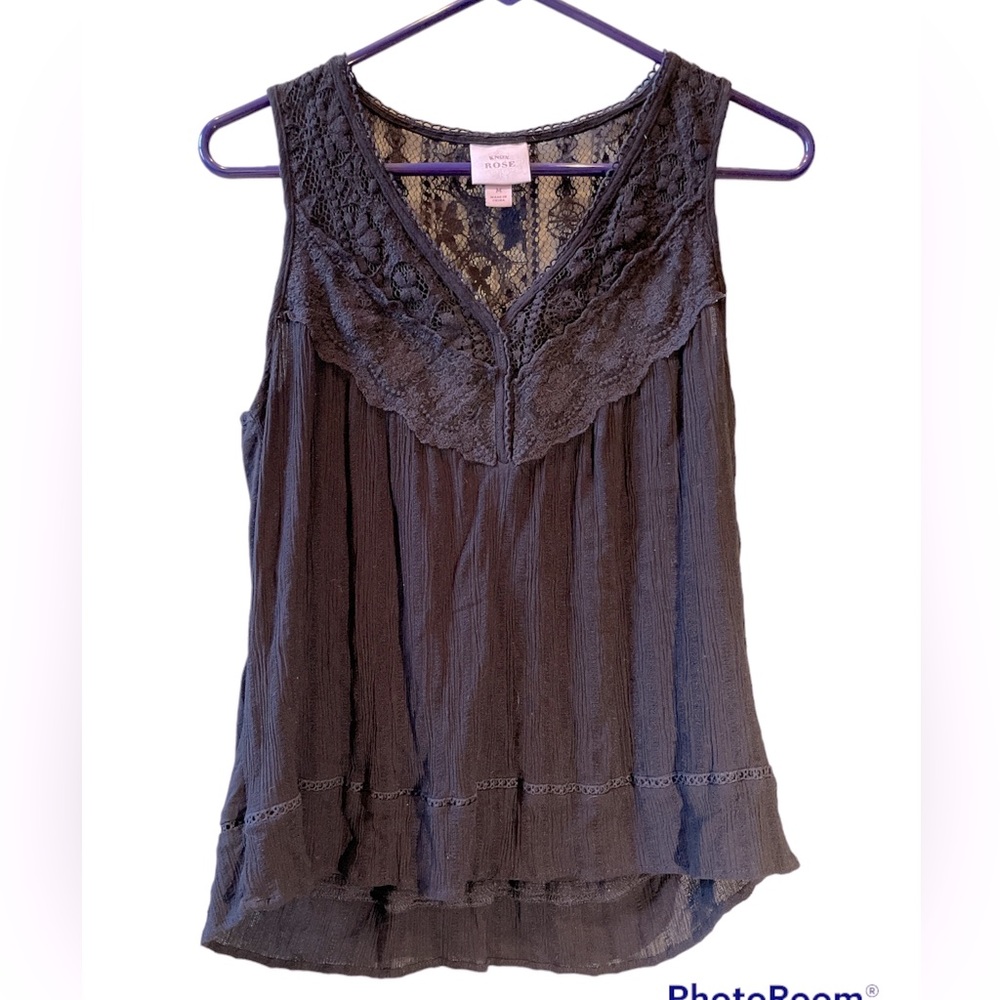 Knox Rose Black Sleeveless Top Medium